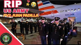 Final Salute  🫡 🇺🇸US Army PV2 Juan A Padilla Welcomed Home usarmy honor tribute [upl. by Oribella]