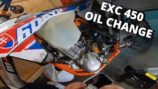 KTM EXC 450 Oil Change [upl. by Drolet]