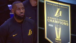 Lakers Raise 2023 InSeason Tournament Championship Banner [upl. by Irma]