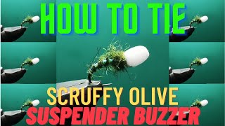 Fly Tying Scruffy Olive Suspender Buzzer Step by step tutorial [upl. by Eetnom]