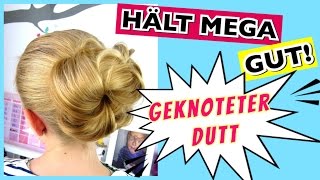 Geknoteter Dutt❣3 Minuten Frisur❣unordentlicher Dutt❣einfachampschnell für SchuleUni [upl. by Bethezel]