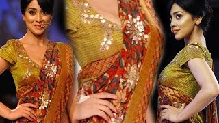 Shriya Sarans hot and stunning ramp walk in low waist Saree at LFW 2014 [upl. by Ahsimak]