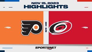 NHL Highlights  Flyers vs Hurricanes  November 15 2023 [upl. by Nylaret]