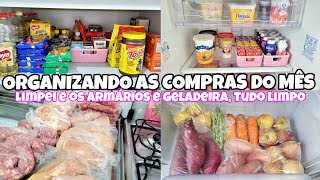 ORGANIZANDO AS COMPRAS DO MÃŠS  LIMPEI OS ARMÃRIOS E GELADEIRA  COMPRAS NO ATACADISTA [upl. by Eppes]