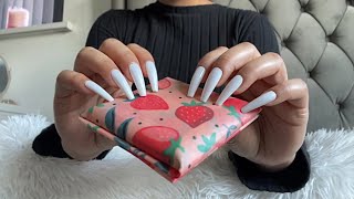 ASMR Tapping amp Scratching Bees Wax Wrapped Items [upl. by Ewolram]