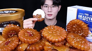 약과 아이스크림 먹방ASMR MUKBANG YAKGWA amp ICE CREAM amp DESSERT ヤッカ アイスクリーム eating sounds [upl. by Cromwell]