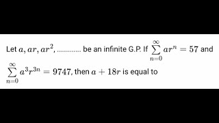 JEE main 2024  Sequences and series  Infinite GP question  Find the value of a 18r [upl. by Nanon679]