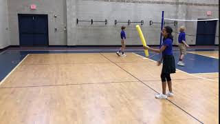 Progression 2  Partner Volleyball Underhand Serving with a Swim Noodle  Same Side of Net [upl. by Chrotoem]