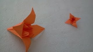 How to Make an Origami Lily Flower Handmade Paper Crafts  Lirio de Papel Manualidades de Flores [upl. by Theadora]