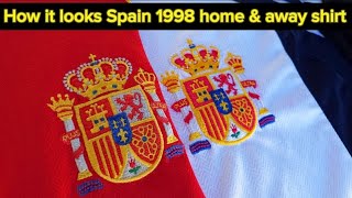 How it looks Spain 1998 home amp away football shirt [upl. by Ardua]