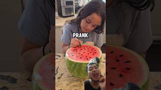 Prank water melon semongko watermelon family watermelone funny semongko prank shortvideo [upl. by Irrep]