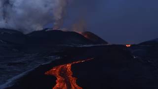 Basaltic lava flow from the Tolbachik volcano complex Kamchatka Far East Russia 2013 [upl. by Nimsay]