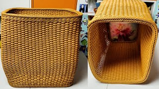 HOW TO WEAVE HUGE BASKET WITH BASE AND RATTAN craft handmade weaving [upl. by Isteb]