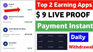 Top 2 PayPal Earning Apps Today  PayPal Earn Money  Make Money Online  PayPal Earning Apps 2024 [upl. by Itin551]