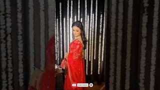 Hira faisal latest red saree look hirafaisal sistorlogy redsareelook latestshorts trendingnow [upl. by Eihpos]