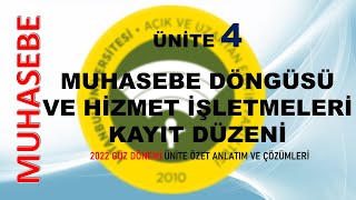 MUHASEBE DÖNGÜSÜ VE HİZMET İŞLETMELERİ KAYIT DÜZENİ KONU ANLATIMI VE ÜNİTE SORU ÇÖZÜMÜ [upl. by Farland727]