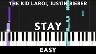 The Kid LAROI Justin Bieber  Stay Easy Piano Tutorial [upl. by Ettegroeg]