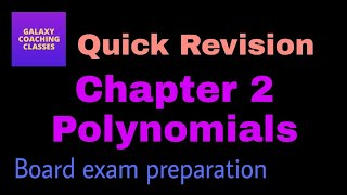 Cbse class 10 Maths chapter 2 polynomials ll quick revision of Ncert ll board exam ll [upl. by Shipley]