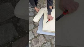 Satisfying Spray foaming a hatch and cutting the edges satisfying foam asmrsounds [upl. by Ymmak657]