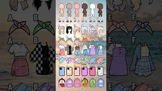 ABCDEF Cute Look Choose your favourite look 😍💞 gacha gachaclub gachalife tocaboca [upl. by Lladnarc980]