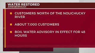 Water restored to Jonesborough Utility customers north of Nolichucky River [upl. by Yelkao314]