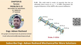 515  Ch 5 Torsion  Mechanics of Materials RC Hibbeler [upl. by Chretien]