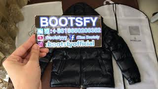 Moncler Maya Short Down Jacket Navy blue Review from BOOTSFY [upl. by Imik]