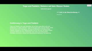 Yoga und Paddeln Balance auf dem Wasser finden [upl. by Jake116]