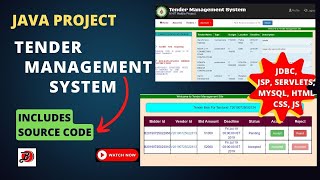 Tender Management System  Full Stack Development Project  Java Project Series by Bitter Code [upl. by Nnylorac]