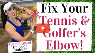 Fix Your Elbow Pain  Tennis and Golfers Elbow  Golf Fitness Tips [upl. by Bradney]