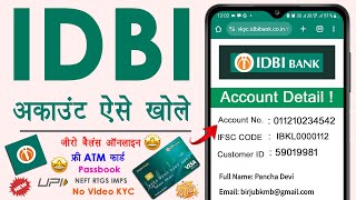 Instant Savings Account Open Without Video KYC  IDBI Bank Zero Balance Account Opening Online [upl. by Eldwon]