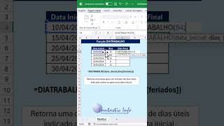 Função DIATRABALHO no Excel  Cálculo com dias úteis [upl. by Lipinski772]