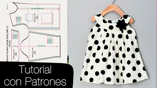 GRATIS Como hacer hermoso vestido de niñas con patrones [upl. by Januisz]