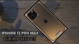 iPhone 12 Pro Max Unboxing  Graphite Color [upl. by Suirradal]