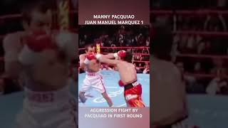 MANNY PACQUIAO VS JUAN MANUEL MARQUEZ 1  AGGRESSION FIGHT BY PACQUIAO IN FIRST ROUND [upl. by Emanuele]