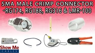 SMA Male Crimp Connector For RG174 RG188 RG316 amp LMR100  Perfect For DIY Installs [upl. by O'Donoghue]