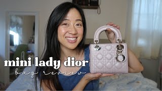 MINI LADY DIOR BAG REVIEW  WHAT FITS  PINK LOTUS METALLIC LAMBSKIN  Is It Worth It [upl. by Luapsemaj413]