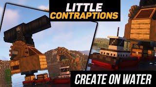 Little Contraptions tutorial  guide 1182  1192 Create on water minecraft java edition [upl. by Ellives]