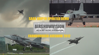 SAAB GRIPEN DISPLAY  FARNBOROUGH 2012 airshowvision [upl. by Nosoj]