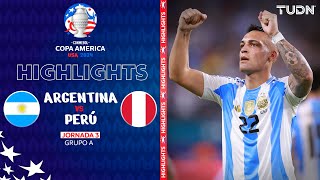 HIGHLIGHTS  Argentina vs Perú  Copa América 2024  J3  TUDN [upl. by Nyleikcaj782]