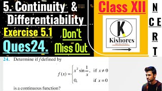 Continuity And Differentiability Class 12 Exercise 51 Q24 [upl. by Ylle784]