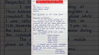 Write a complaint letter to police for lost mobile phone [upl. by Esteban]