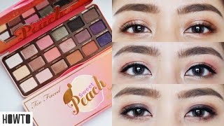 HOWTO amp SWATCH ฮาวทูแต่งตาโทนสีพีช3ลุคด้วย TOO FACED SWEET PEACH PALETTE  Bucciime [upl. by Colwin]