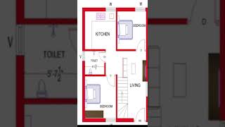 193 x 232 house planSouth facing 2 bhk193 x 232 home plan 193 x 232 house plan House design [upl. by Einattirb702]