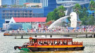 Singapore River Cruise  Clarke Quay Central To Marina Bay Sands  Merlion Park [upl. by Fem643]