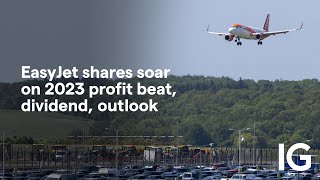 EasyJet shares soar on 2023 profit beat dividend outlook [upl. by Arabel680]