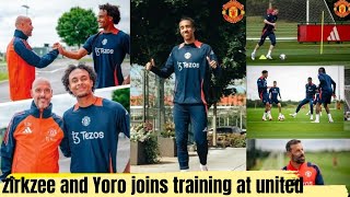 NEW BEGINNINGS ZIRKZEE AND YORO SHINE AT MANCHESTER UNITED TRAINING [upl. by Eitsym]