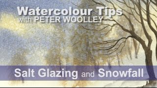 Watercolour Tip from PETER WOOLLEY Salt Glazing and Snowfall [upl. by Aieka]