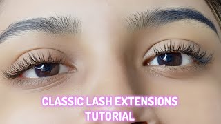 My Full Classic eyelash Extensions Tutorial  Best technique  Tips amp Tricks improve your lashes🍇 [upl. by Atirac]