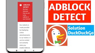 DuckDuckGo Adblock detect problem solution  duckduckgo browser adblock detect [upl. by Skipp211]